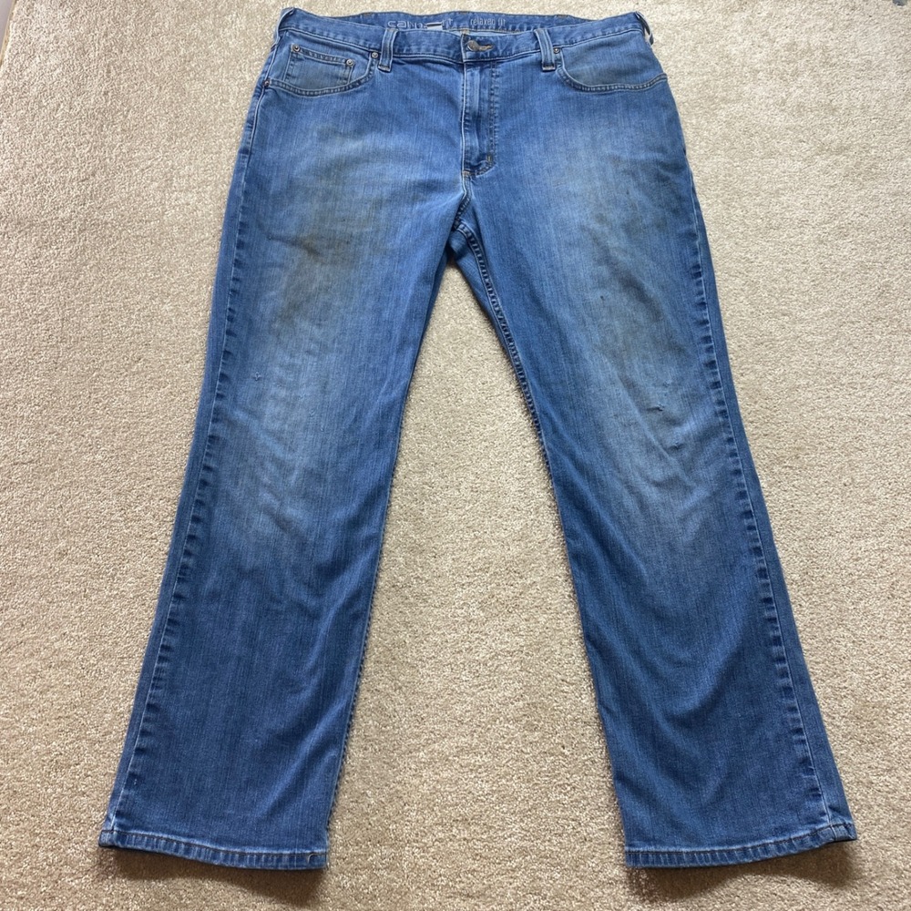Carhartt Jeans Mens 38x30 Blue Relaxed Fit Denim Work Pants Casual‎